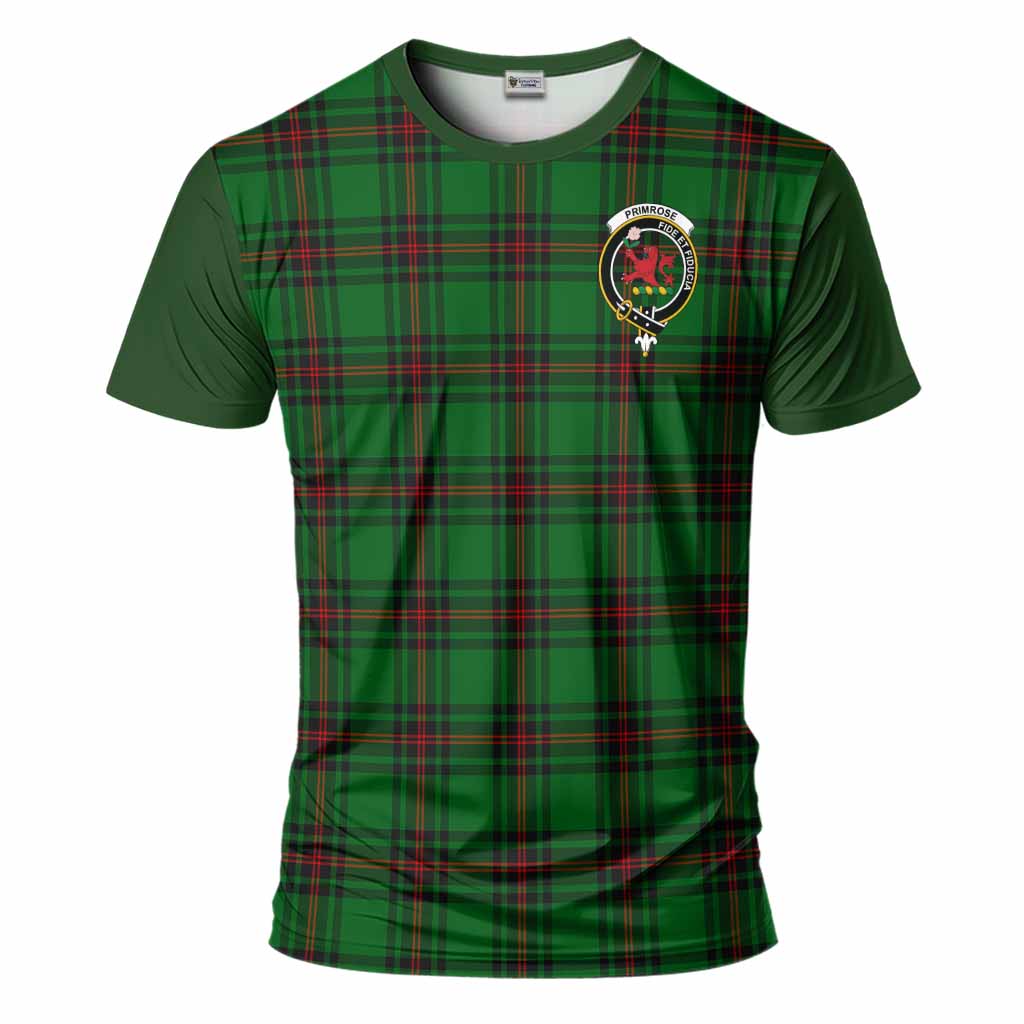 Primrose Tartan Accent T-Shirt with Family Crest