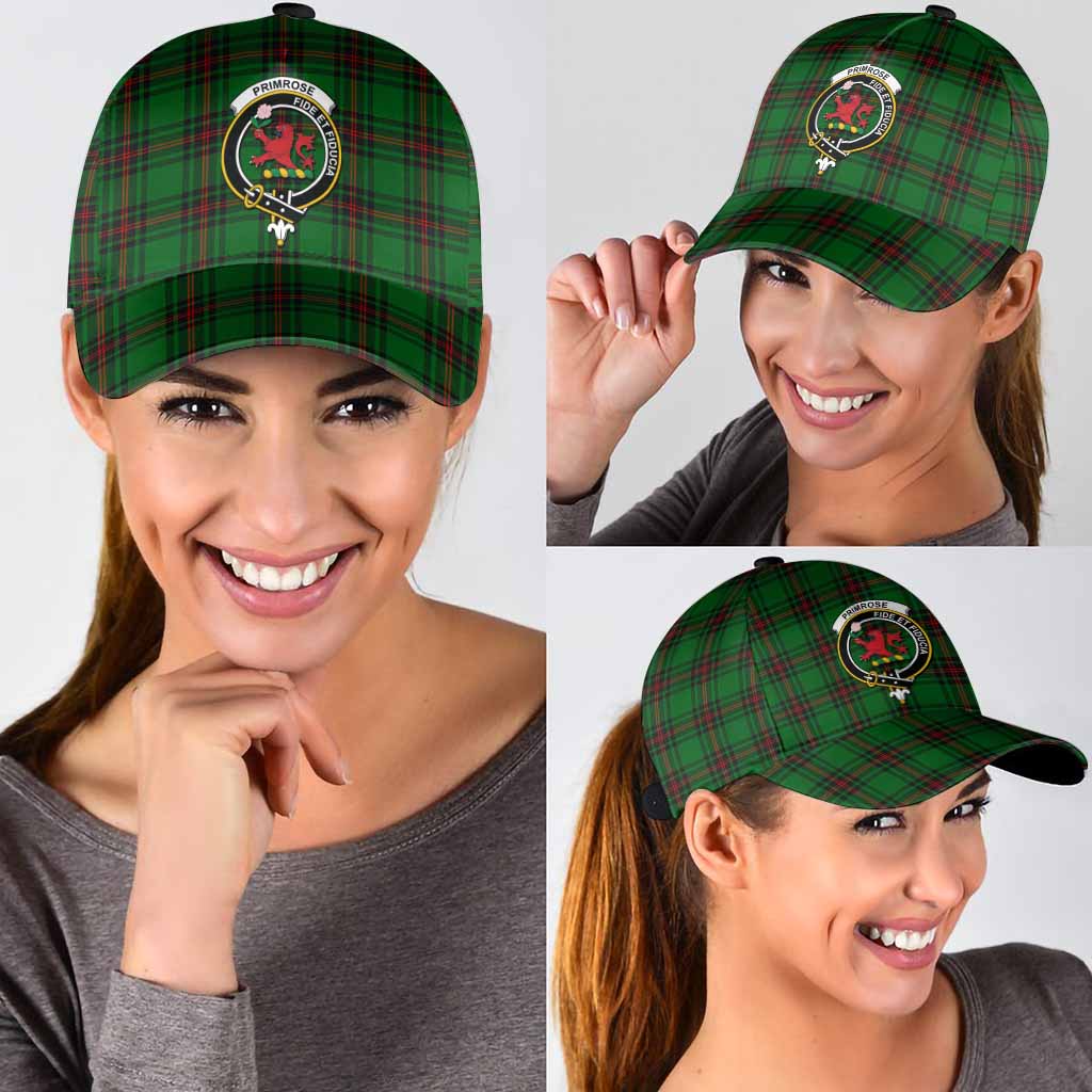 Primrose Tartan Classic Cap with Family Crest