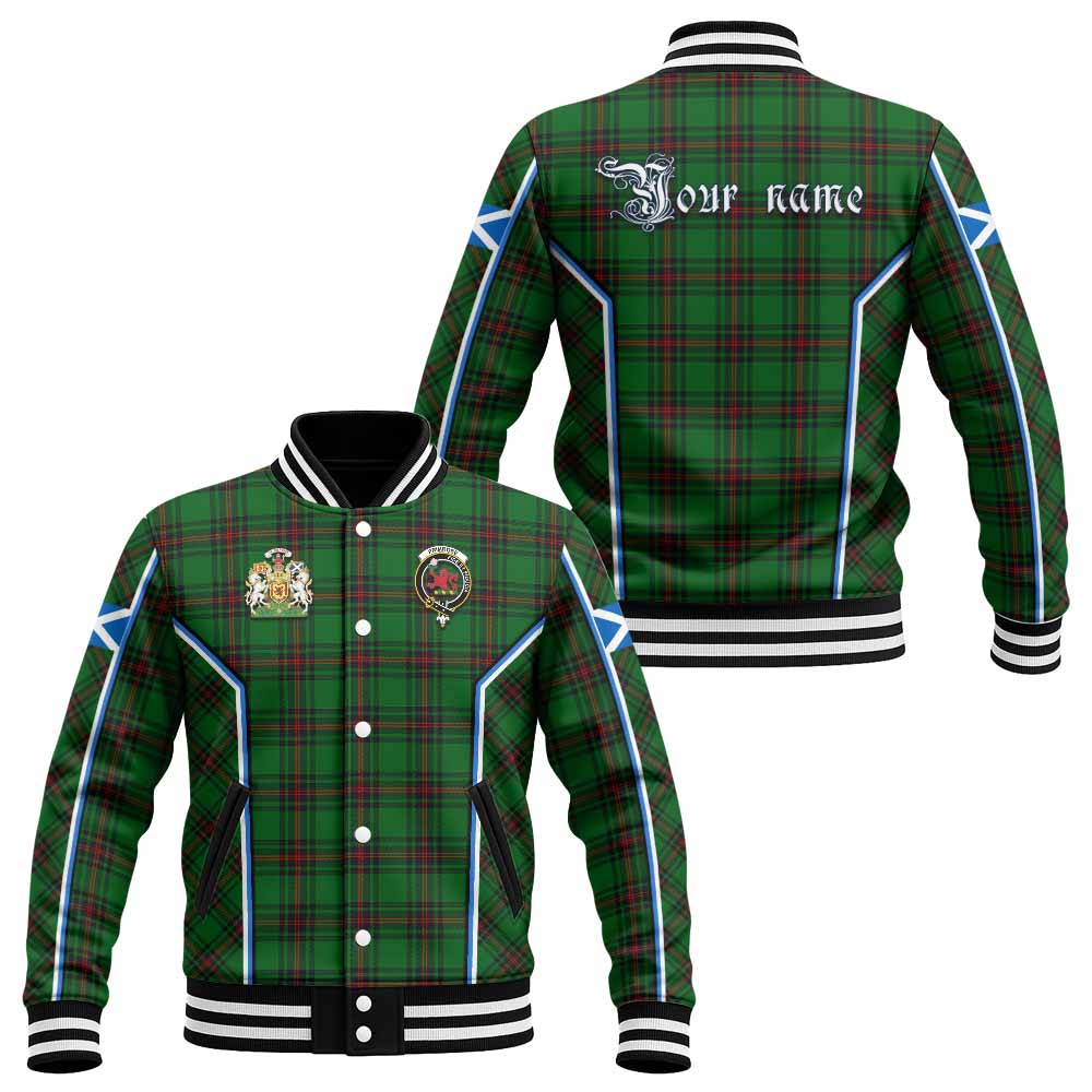 Primrose Tartan Crest Baseball Jacket Scotland Coat of Arm Flag Style - Tartan Vibes Clothing