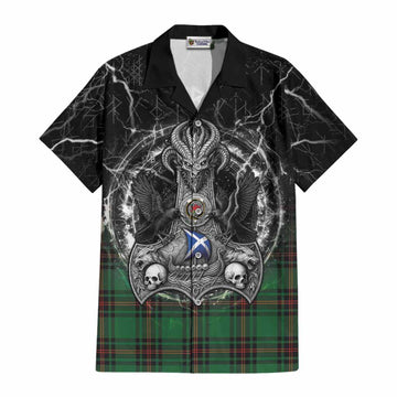 Primrose Tartan Crest Cotton Hawaiian Shirt Celtic Odin's Raven Legacy