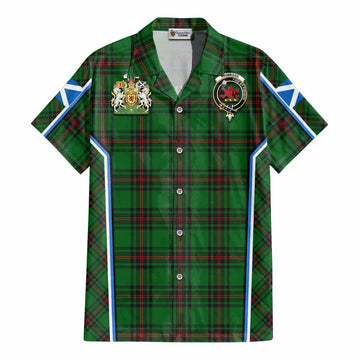 Primrose Tartan Crest Cotton Hawaiian Shirt Scotland Coat of Arm Flag Style - Tartan Vibes Clothing