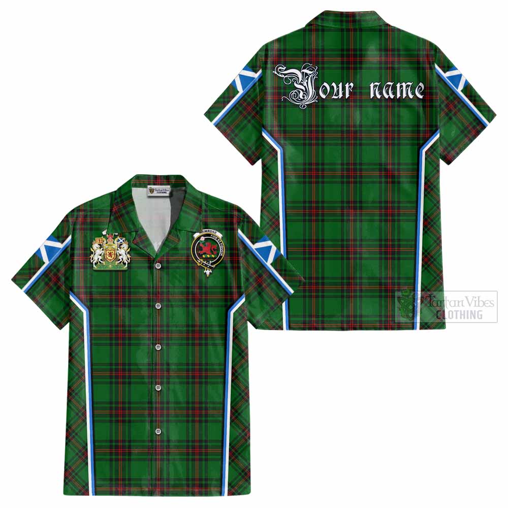 Primrose Tartan Crest Cotton Hawaiian Shirt Scotland Coat of Arm Flag Style - Tartan Vibes Clothing