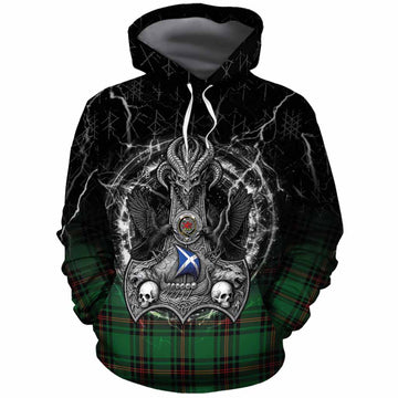 Primrose Tartan Crest Cotton Hoodie Celtic Odin's Raven Legacy