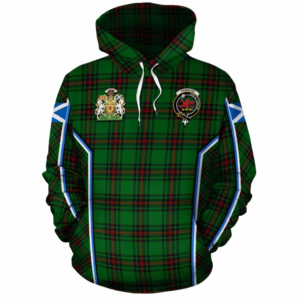 Primrose Tartan Crest Cotton Hoodie Scotland Coat of Arm Flag Style - Tartan Vibes Clothing