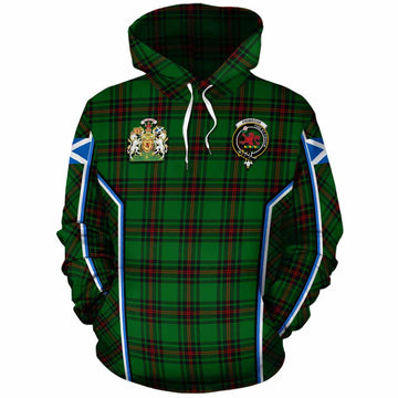 Primrose Tartan Crest Cotton Hoodie Scotland Coat of Arm Flag Style