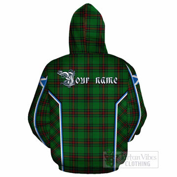 Primrose Tartan Crest Cotton Hoodie Scotland Coat of Arm Flag Style