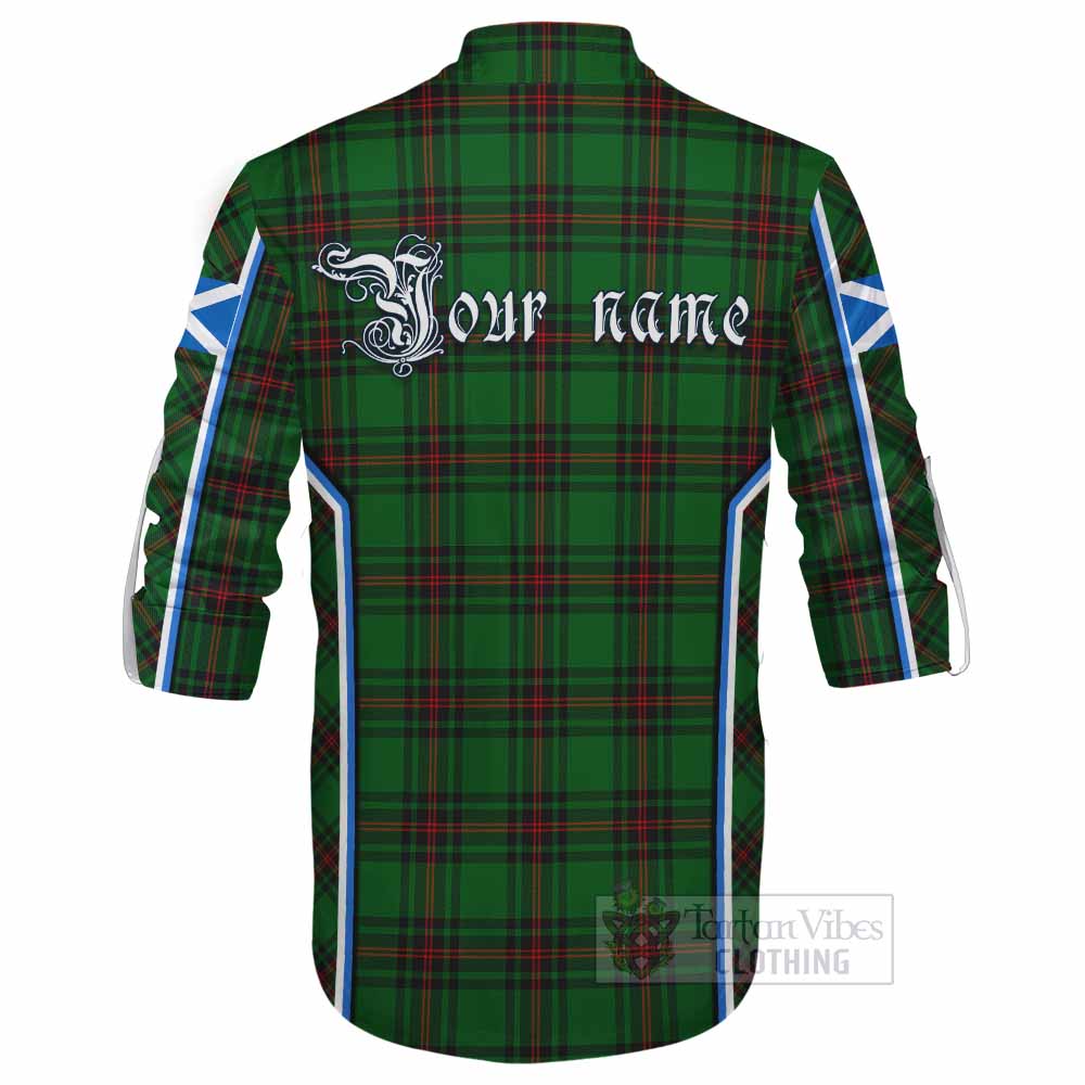 Primrose Tartan Crest Ghillie Kilt Shirt Scotland Coat of Arm Flag Style - Tartan Vibes Clothing