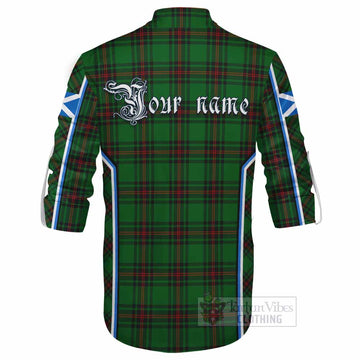 Primrose Tartan Crest Ghillie Kilt Shirt Scotland Coat of Arm Flag Style