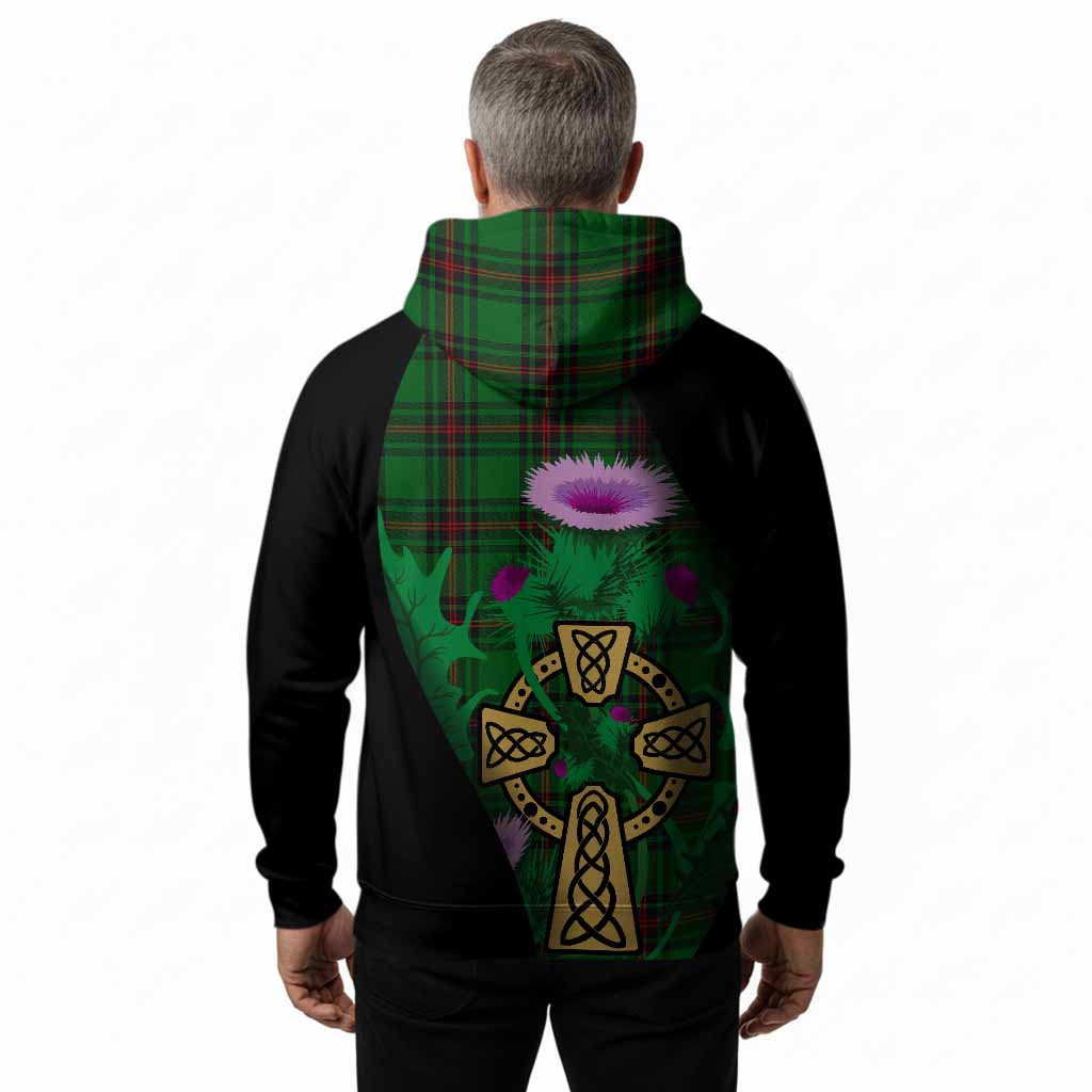Primrose Tartan Crest Hoodie Celtic Cross Thistle Flowers