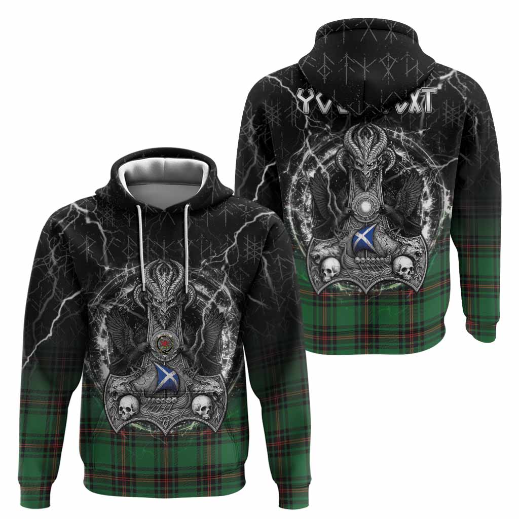 Primrose Tartan Crest Hoodie Celtic Odin's Raven Legacy