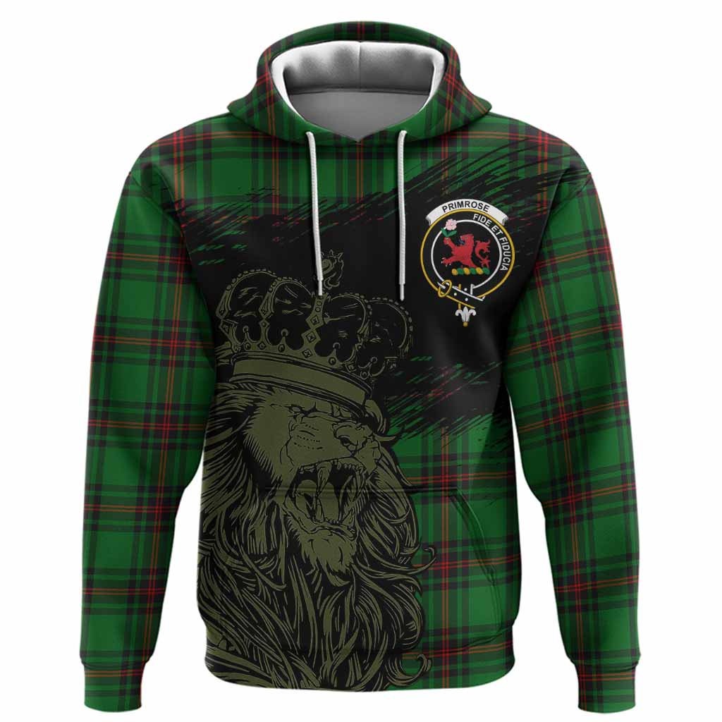 Primrose Tartan Crest Hoodie Crowned Lion Heritage Style