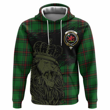Primrose Tartan Crest Hoodie Crowned Lion Heritage Style