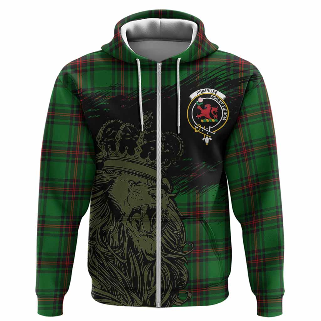 Primrose Tartan Crest Hoodie Crowned Lion Heritage Style