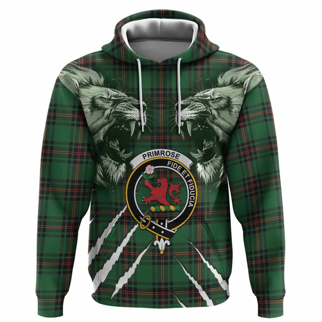 Primrose Tartan Crest Hoodie Ferocious Lion Style
