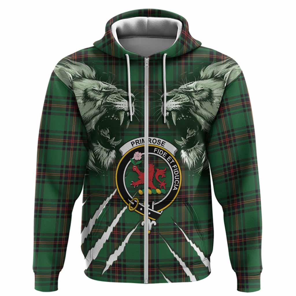 Primrose Tartan Crest Hoodie Ferocious Lion Style
