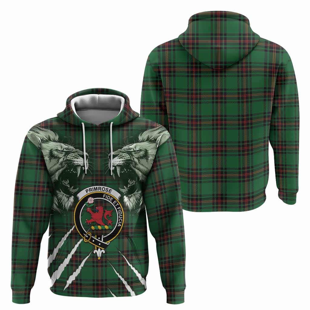 Primrose Tartan Crest Hoodie Ferocious Lion Style