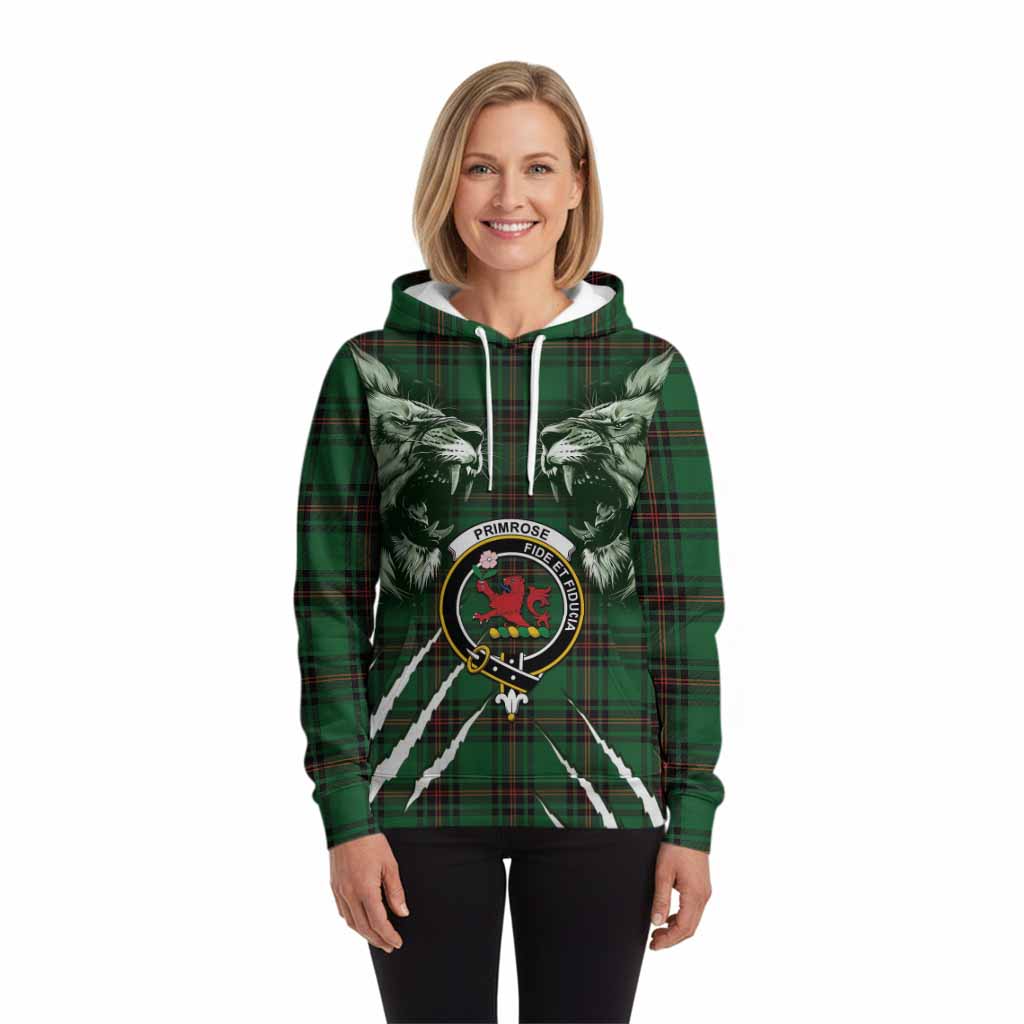 Primrose Tartan Crest Hoodie Ferocious Lion Style