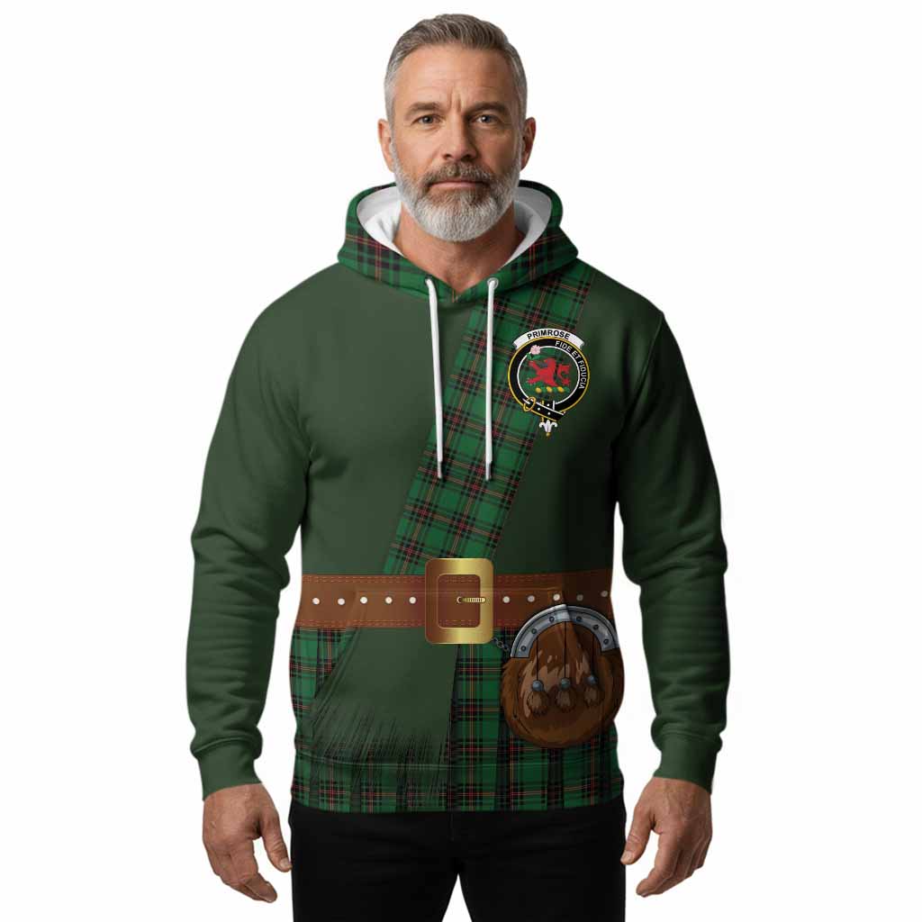 Primrose Tartan Crest Hoodie Kilt Costume Style