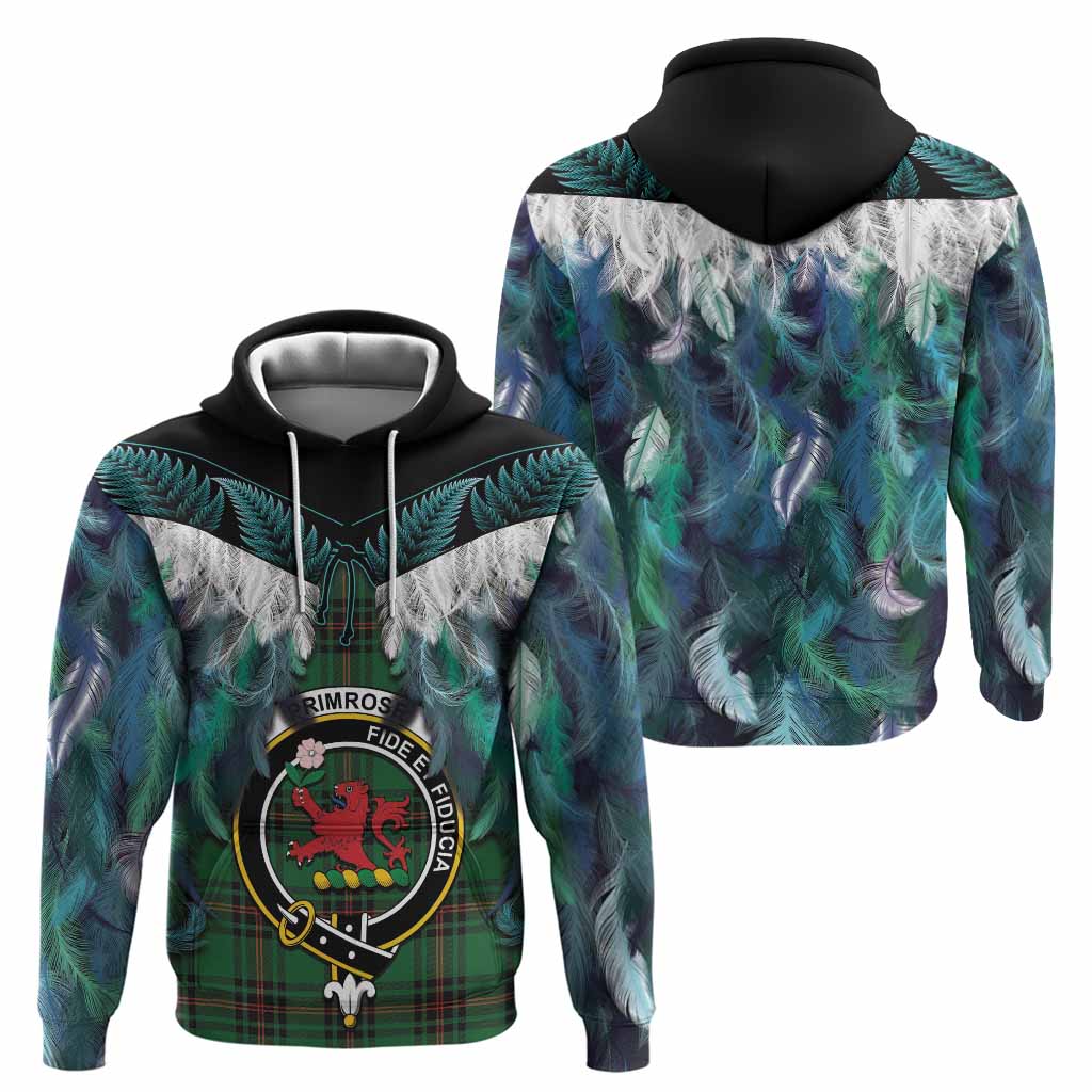 Primrose Tartan Crest Hoodie New Zealand Maori Korowai Cloak