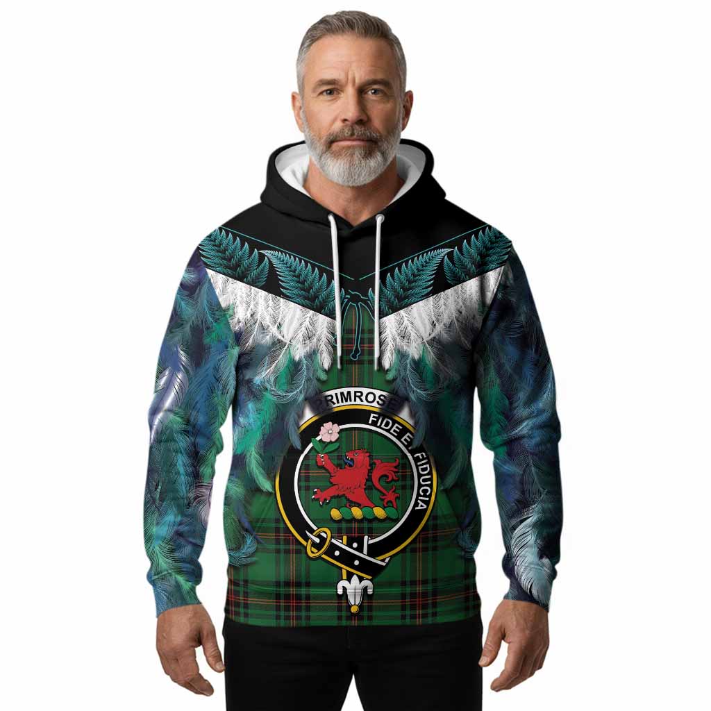 Primrose Tartan Crest Hoodie New Zealand Maori Korowai Cloak