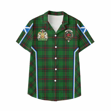 Primrose Tartan Crest Kid Hawaiian Shirt Scotland Coat of Arm Flag Style