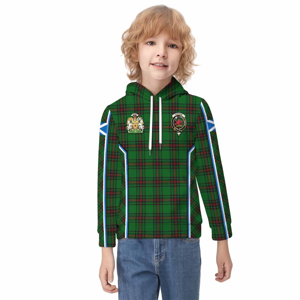Primrose Tartan Crest Kid Hoodie Scotland Coat of Arm Flag Style - Tartan Vibes Clothing