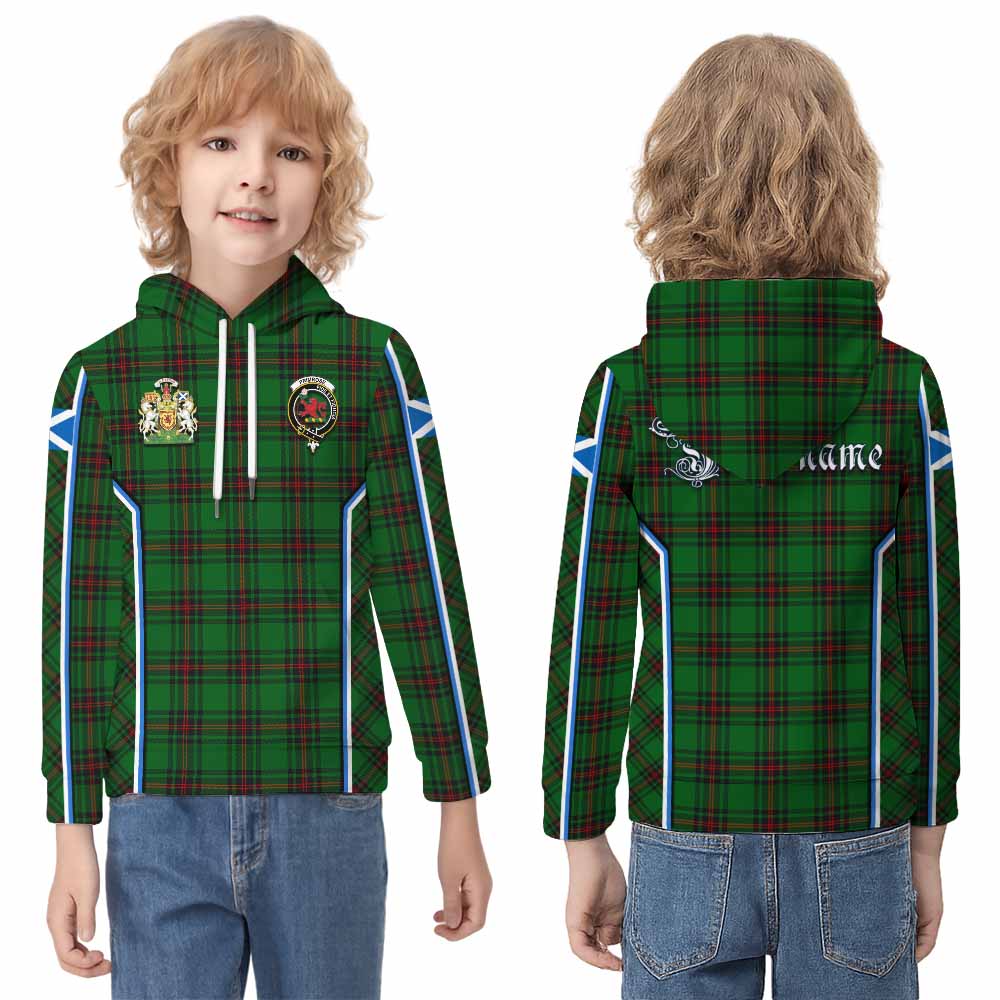 Primrose Tartan Crest Kid Hoodie Scotland Coat of Arm Flag Style - Tartan Vibes Clothing