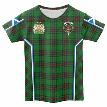 Primrose Tartan Crest Kid T-shirt Scotland Coat of Arm Flag Style
