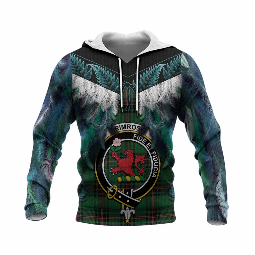 Primrose Tartan Crest Knitted Hoodie New Zealand Maori Korowai Cloak
