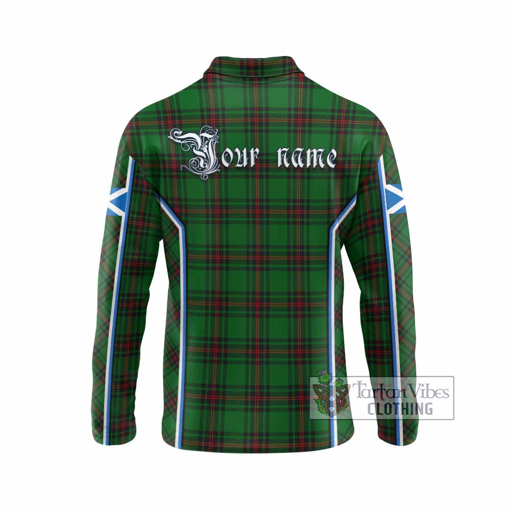 Primrose Tartan Crest Long Sleeve Polo Shirt Scotland Coat of Arm Flag Style - Tartan Vibes Clothing