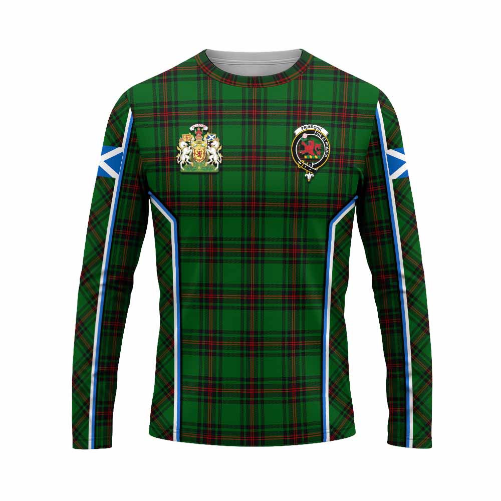 Primrose Tartan Crest Long Sleeve T-Shirt Scotland Coat of Arm Flag Style - Tartan Vibes Clothing