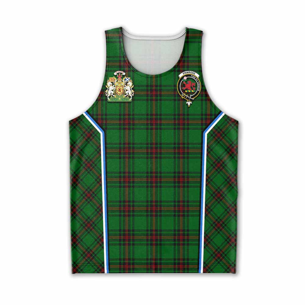 Primrose Tartan Crest Men Tank Top Scotland Coat of Arm Flag Style - Tartan Vibes Clothing