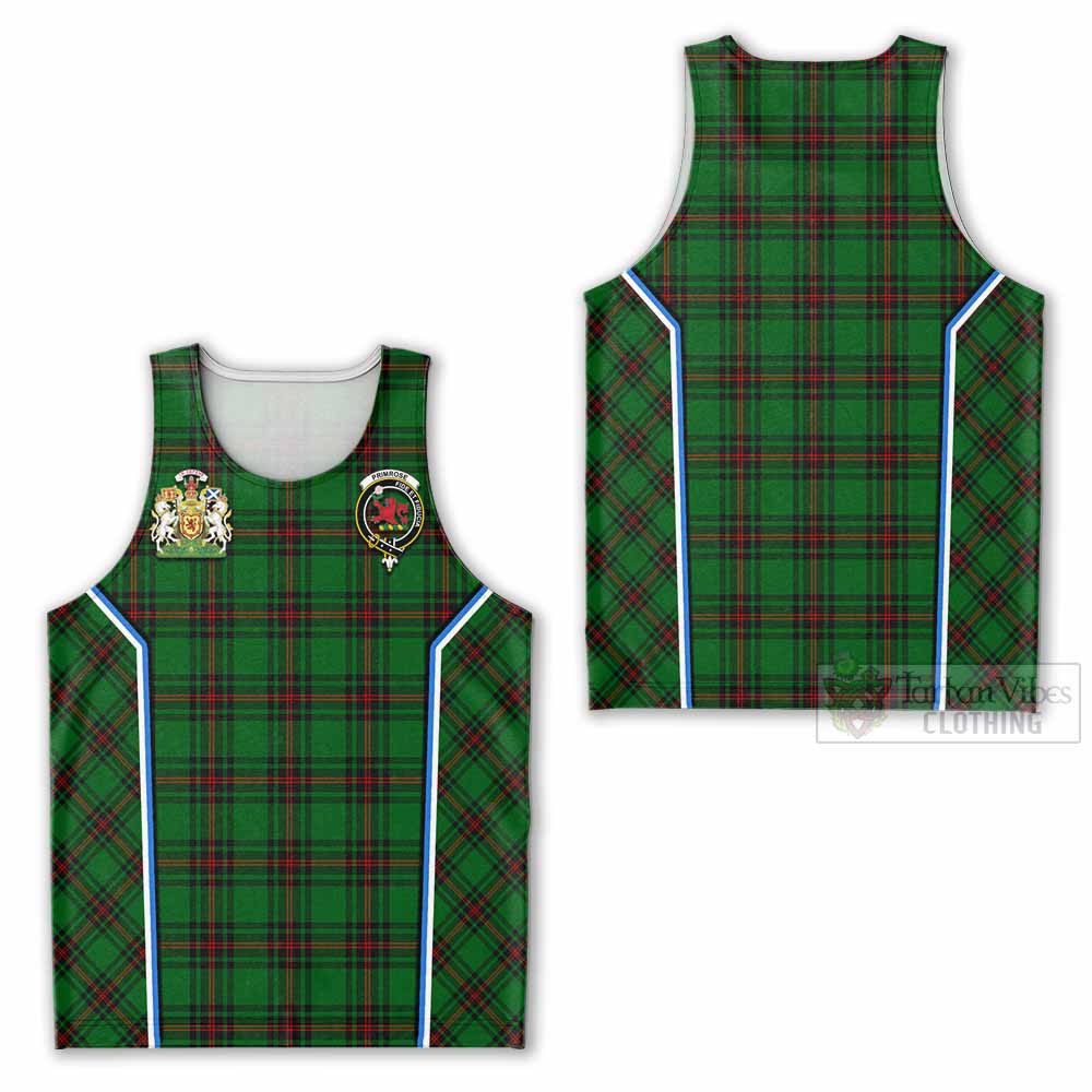Primrose Tartan Crest Men Tank Top Scotland Coat of Arm Flag Style - Tartan Vibes Clothing