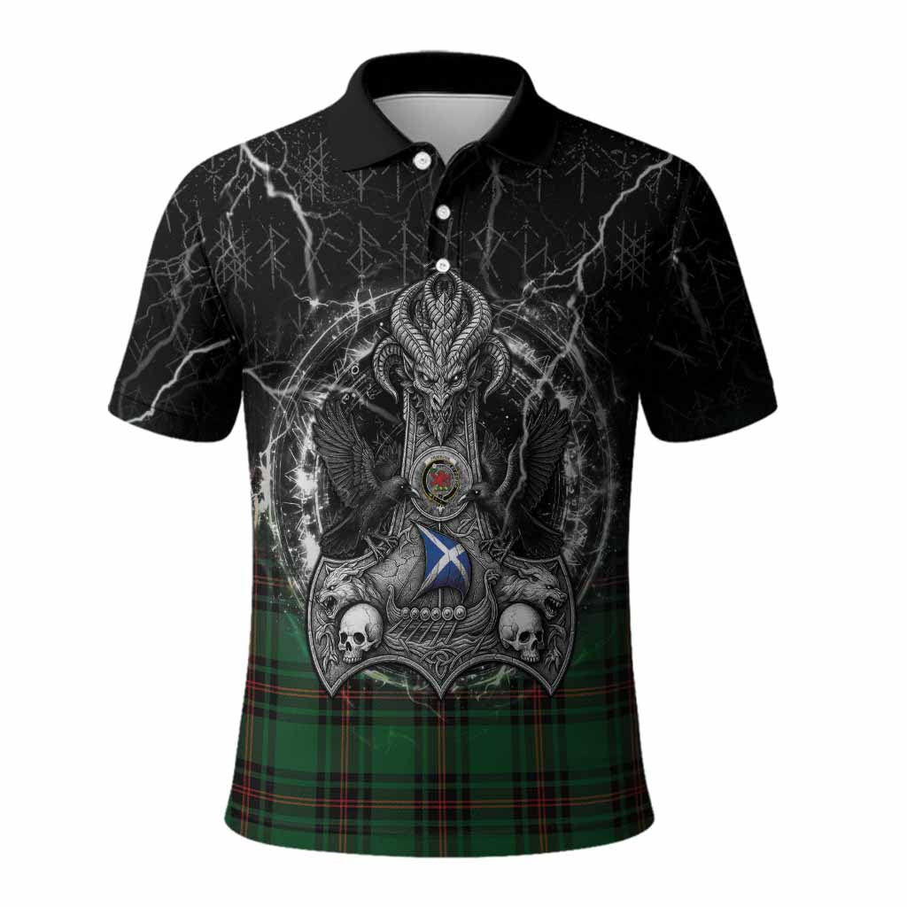 Primrose Tartan Crest Polo Shirt Celtic Odin's Raven Legacy