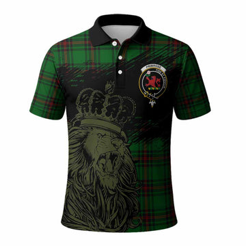Primrose Tartan Crest Polo Shirt Crowned Lion Heritage Style