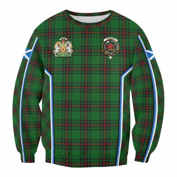 Primrose Tartan Crest Sweatshirt Scotland Coat of Arm Flag Style