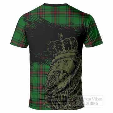 Primrose Tartan Crest T-Shirt Crowned Lion Heritage Style