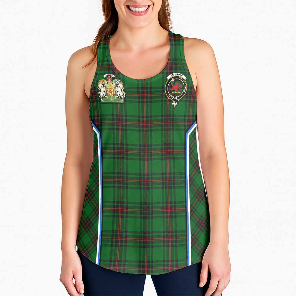 Primrose Tartan Crest Women Racerback Tanks Scotland Coat of Arm Flag Style - Tartan Vibes Clothing