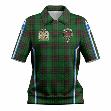 Primrose Tartan Crest Women’s Polo Sweater Top Scotland Coat of Arm Flag Style