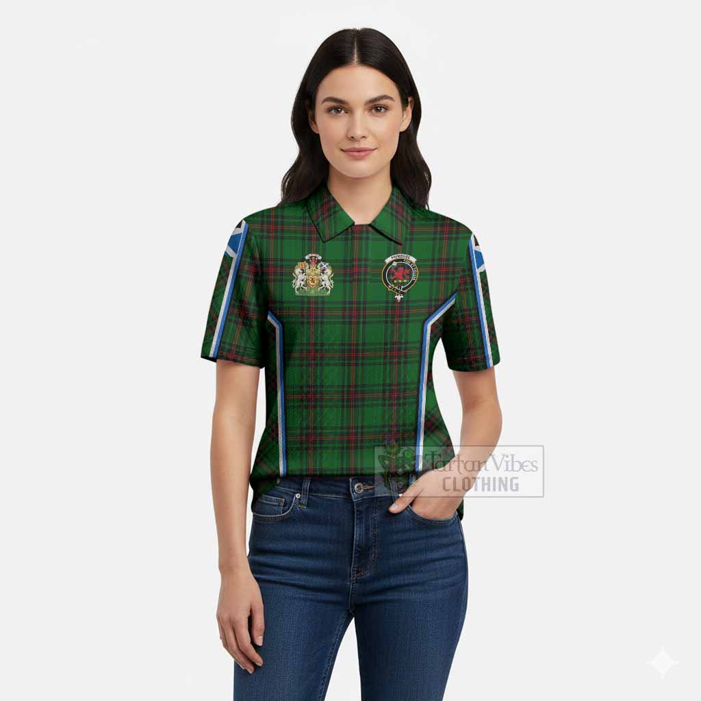 Primrose Tartan Crest Women’s Polo Sweater Top Scotland Coat of Arm Flag Style