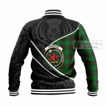 Primrose Tartan Family Crest Baseball Jacket Celtic Scottish Thistle Floral