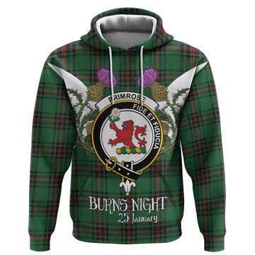 Primrose Tartan Family Crest Hoodie Scottish Burns Night Thistle Floral