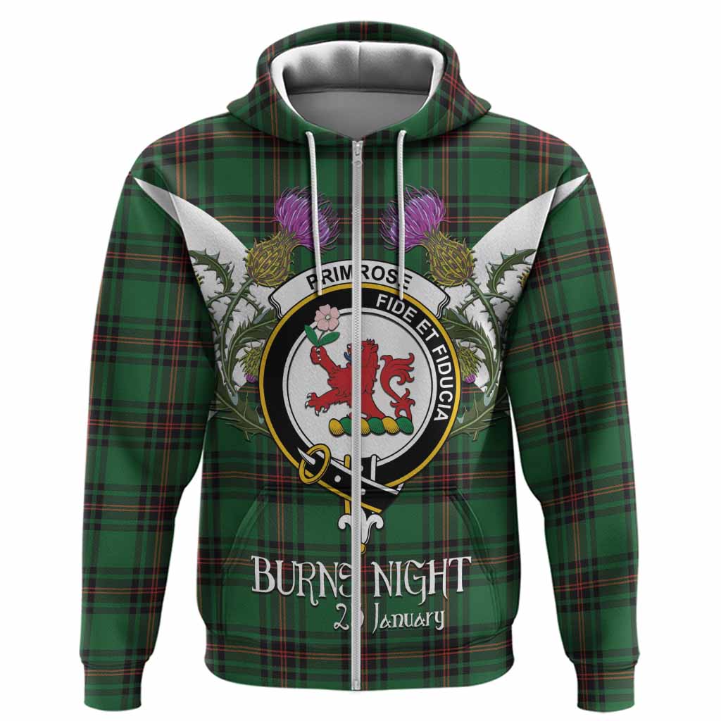 Primrose Tartan Family Crest Hoodie Scottish Burns Night Thistle Floral