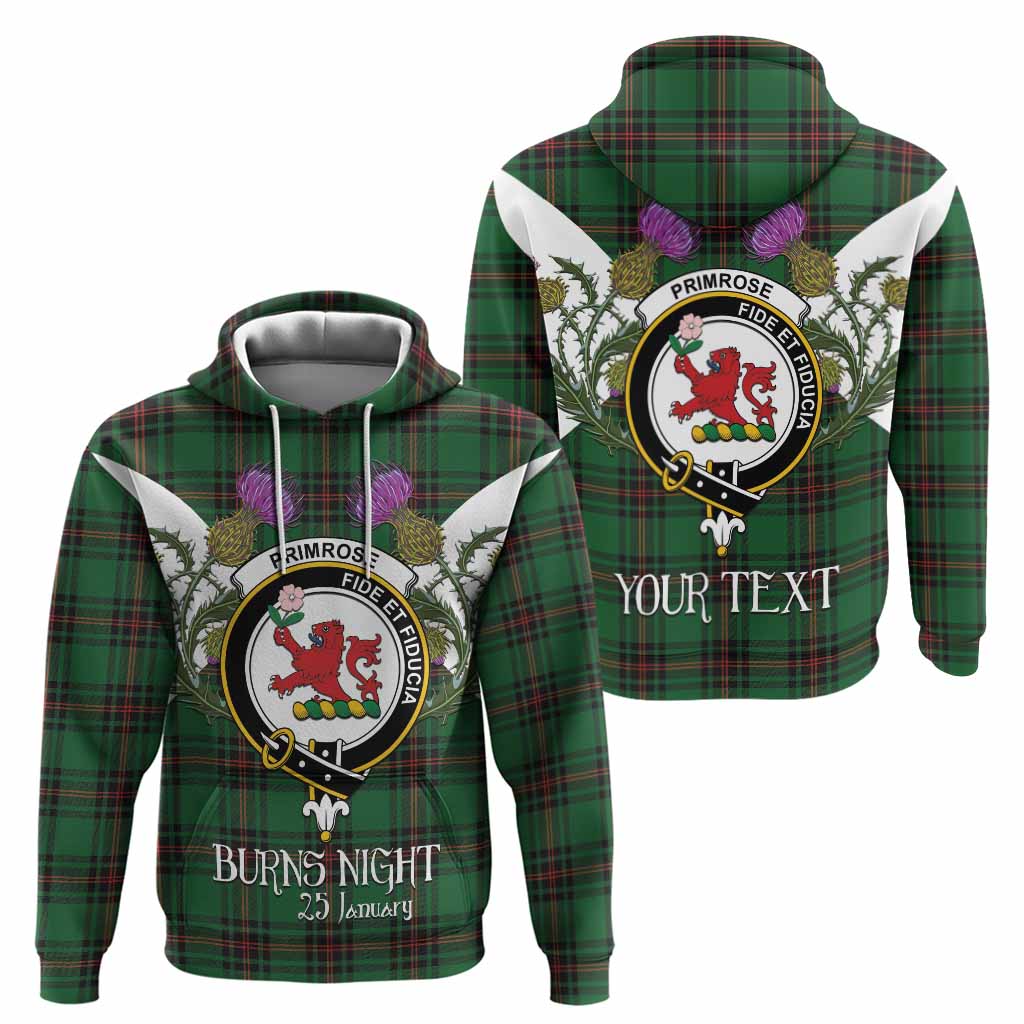 Primrose Tartan Family Crest Hoodie Scottish Burns Night Thistle Floral