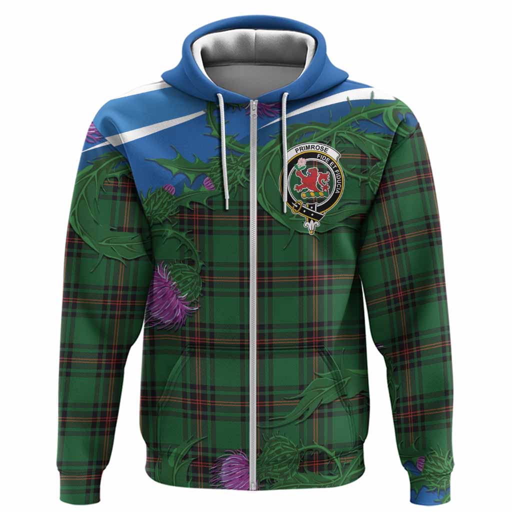 Primrose Tartan Family Crest Hoodie Thistle in Minimalism