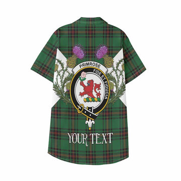 Primrose Tartan Family Crest Kid Hawaiian Shirt Scottish Burns Night Thistle Floral