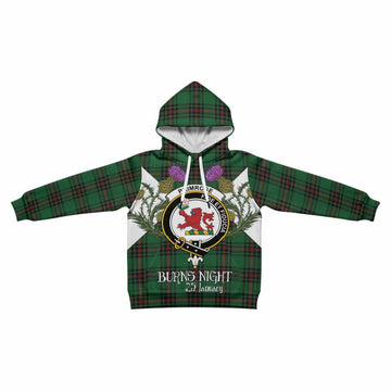 Primrose Tartan Family Crest Kid Hoodie Scottish Burns Night Thistle Floral