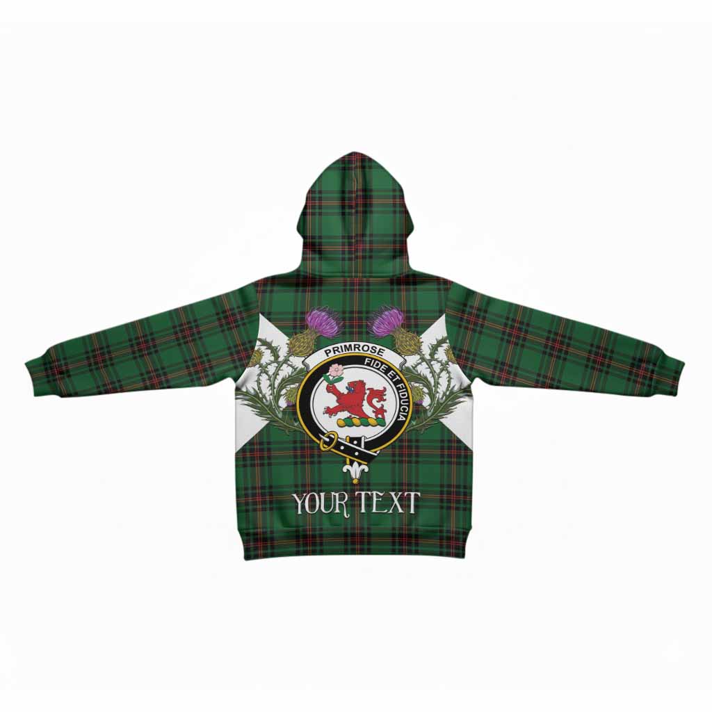 Primrose Tartan Family Crest Kid Hoodie Scottish Burns Night Thistle Floral