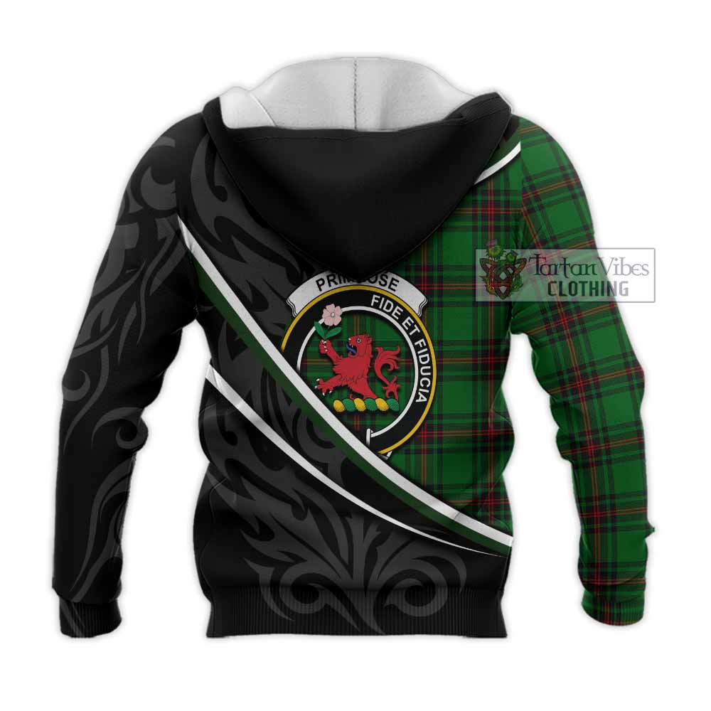 Primrose Tartan Family Crest Knitted Hoodie Celtic Scottish Thistle Floral - Tartan Vibes Clothing