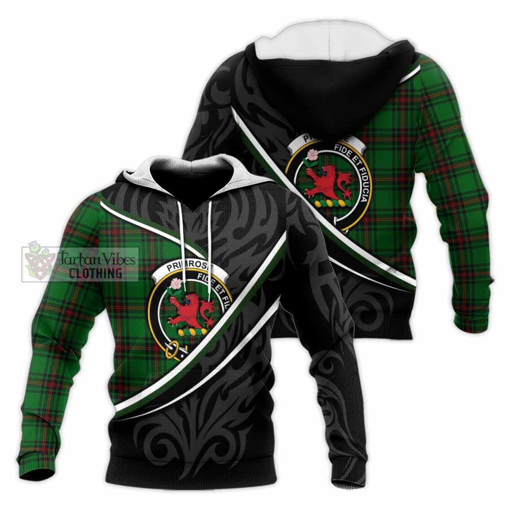 Primrose Tartan Family Crest Knitted Hoodie Celtic Scottish Thistle Floral - Tartan Vibes Clothing